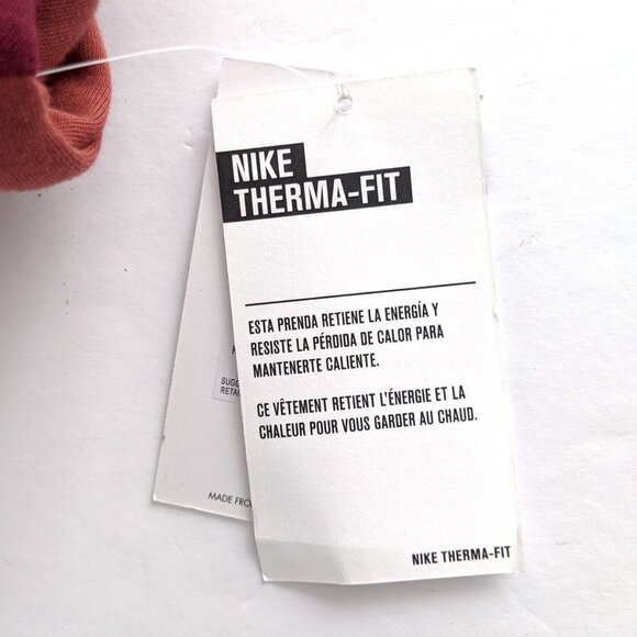 Hurley Nike Thermal Sweatshirt Fleece Lined Cropped Half Zip Maroon White NEW - Picture 11 of 12